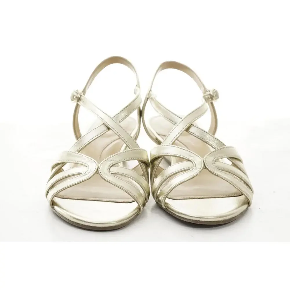 Talbots Capri Metallic Leather Sandals Strappy Women's Sz 5M Shoes